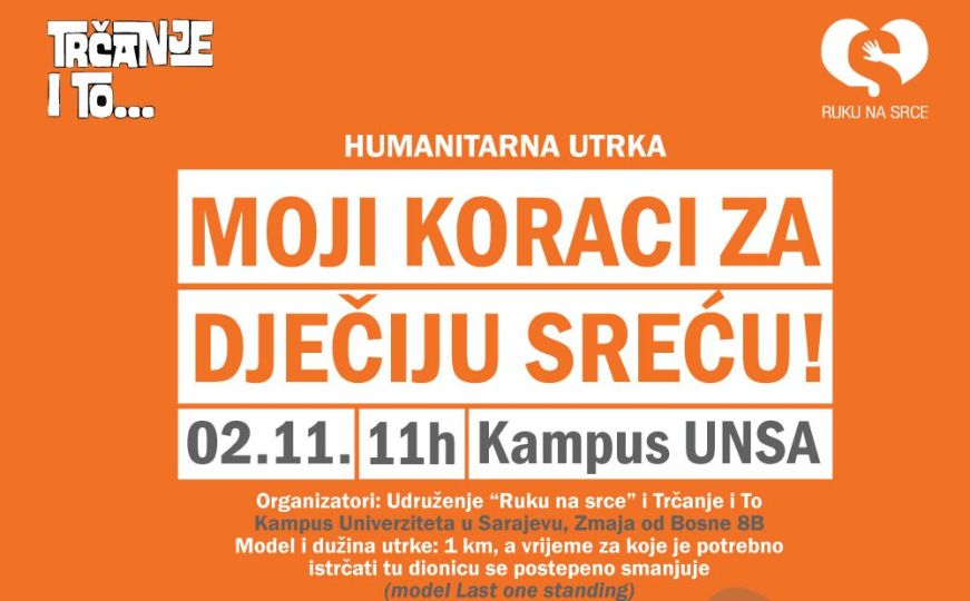 Udruženje 'Ruku na srce' organizuje humanitarnu trku kocenpta Last man standing u Sarajevu