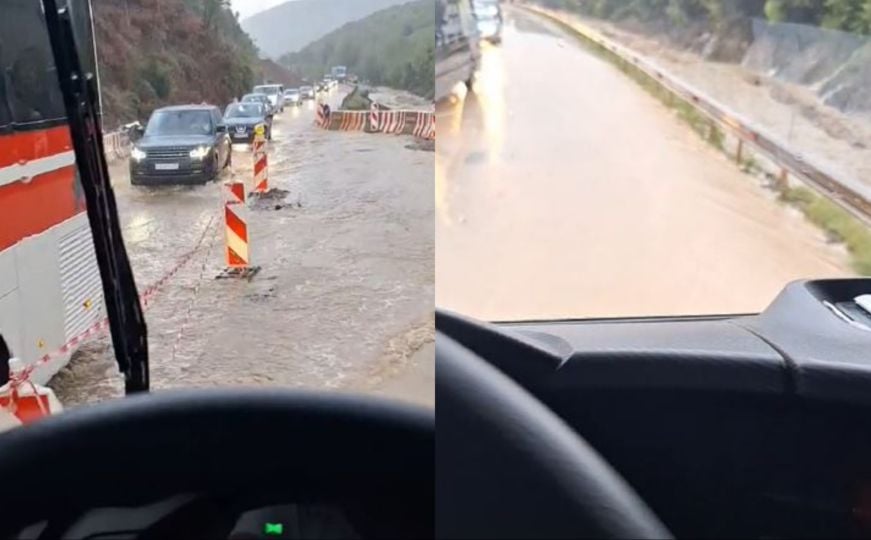 Nevrijeme na Jadranu: Dio magistrale pod vodom, saobraćaj otežan