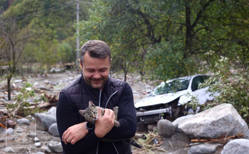 Prijateljstvo na prvi pogled: Maca preživjela bujične poplave u Jablanici. Bit će udomljena