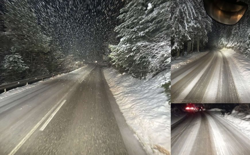 Snijeg počeo padati diljem BiH: Stižu prve fotografije - ceste zavejane, negdje ima i leda