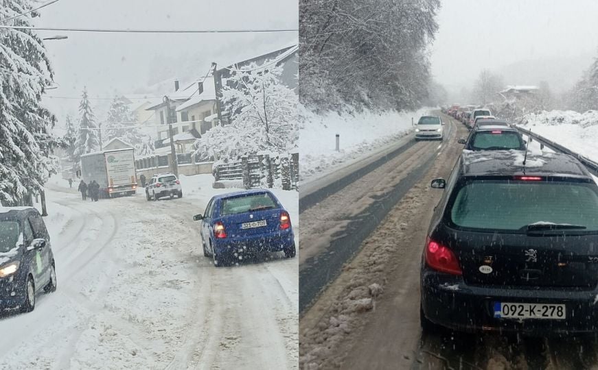 Pogledajte stanje širom BiH: Snijeg otežava saobraćaj, ove ceste su blokirane