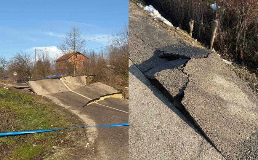 Aktiviralo se klizište u BiH: Uništeni dijelovi ceste, saobraćaj blokiran