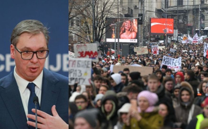 Burno u Srbiji: Vučić na kontraskupu u Jagodini tvrdi da je Srbija napadnuta 'spolja i iznutra'