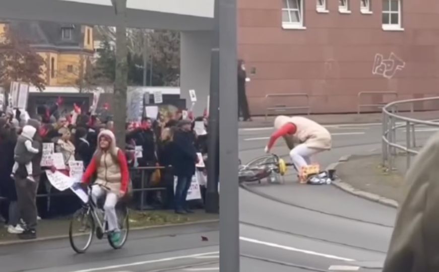 'Karma je čudo': Žena uzvikivala 'Živeo Vučić' tokom protesta, pa pala s bicikla