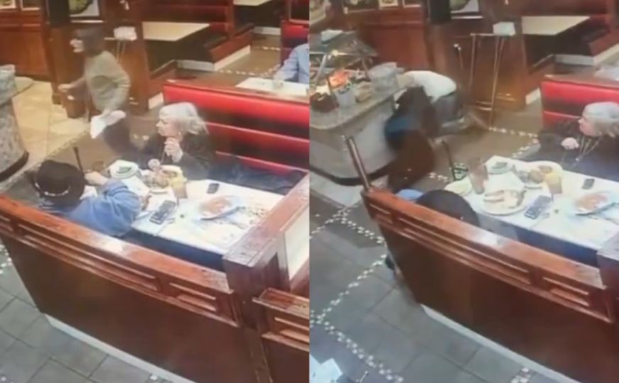 Uznemirujući snimak: Krhotine iz avionske nesreće pogodile muškarca dok je ručao u restoranu