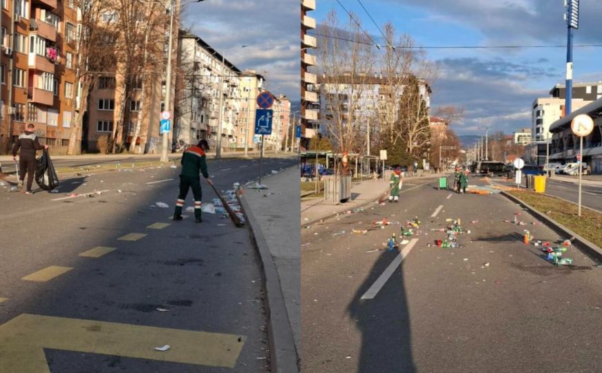 Sramotno: KJKP Rad očistio nered na ulicama koji su ostavili posjetitelji nakon derbija