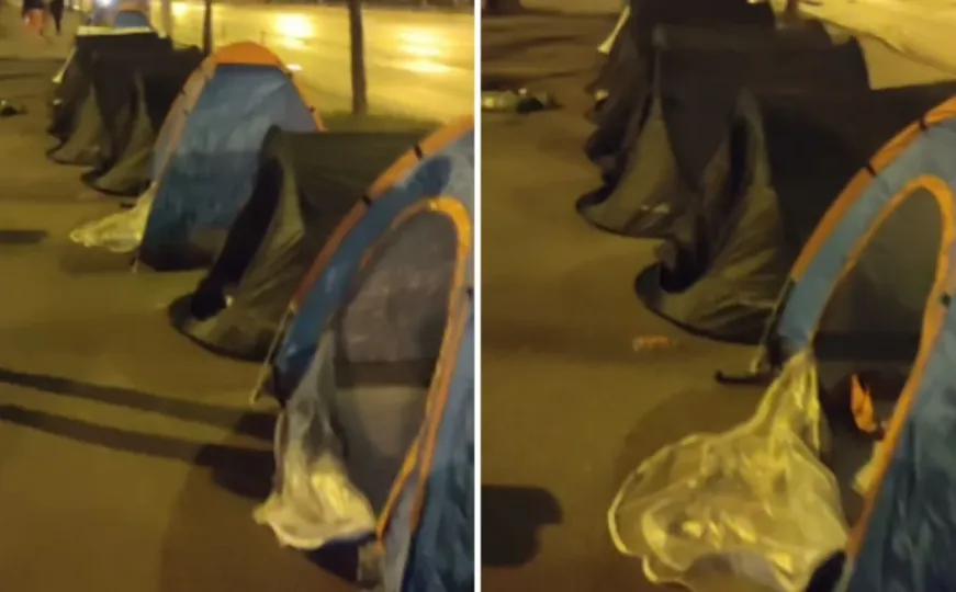 Dio Dodikovih pristalica će večeras prenoćiti u šatorima ispred NSRS: Miting se nastavlja i sutra