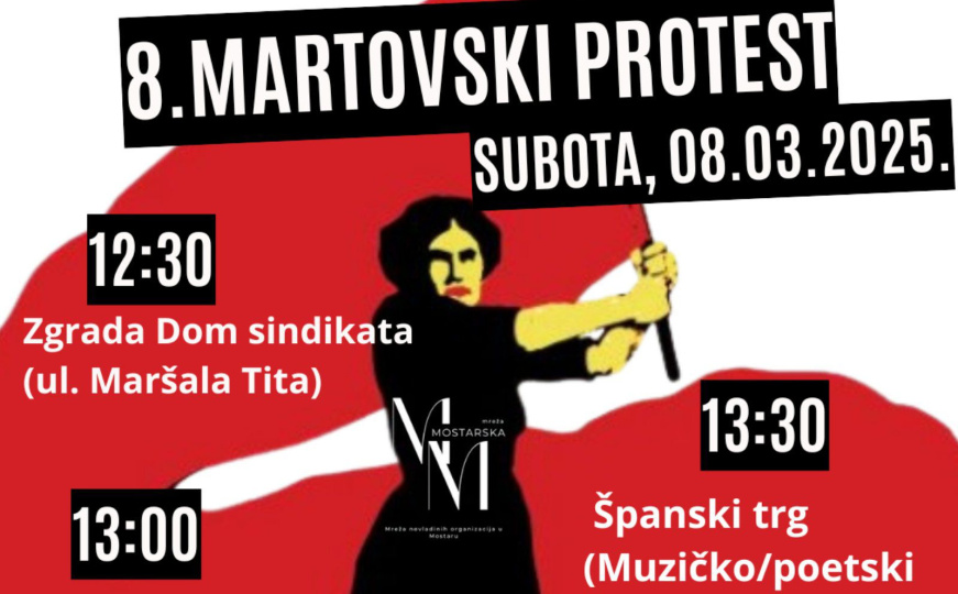 U Mostaru najavljena protestna šetnja povodom 8. marta