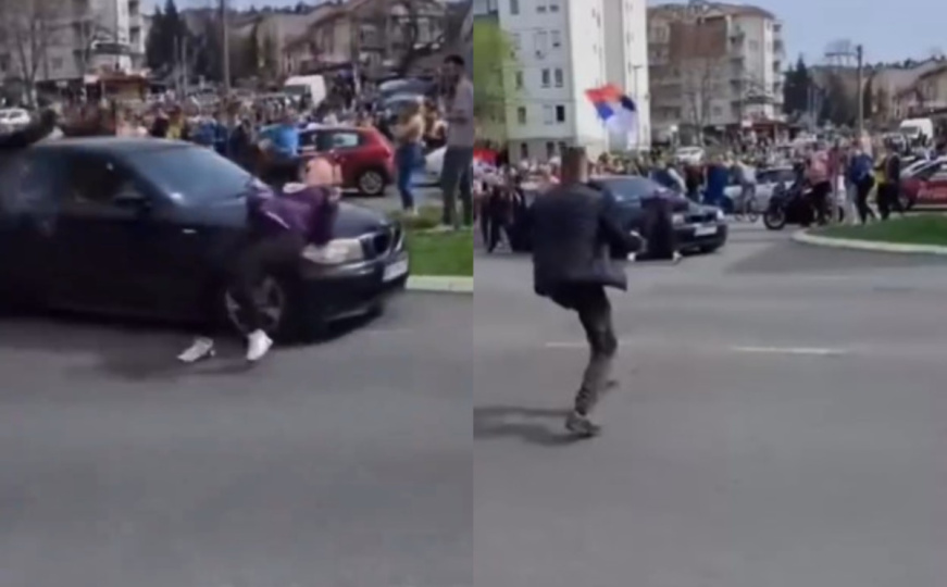 Automobil se zaletio u građane koji su krenuli na protest: Povrijeđeno više osoba, vozač pobjegao