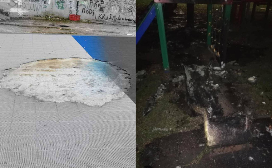 Vandalizam u Sarajevu: Zapaljeno tek izgrađeno igralište za djecu s poteškoćama u razvoju