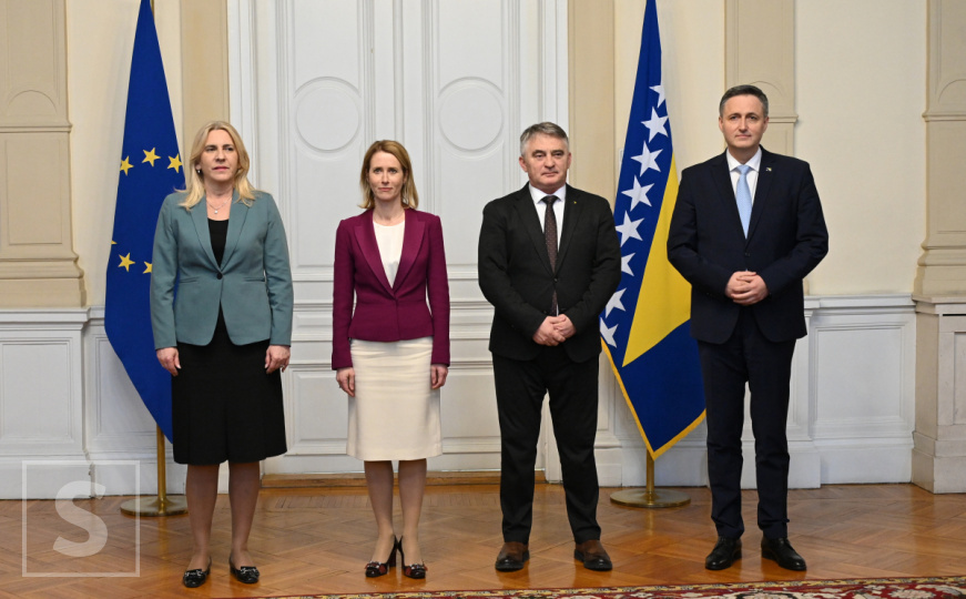 Visoka predstavnica EU stigla u Predsjedništvo BiH: Dočekali je Cvijanović, Komšić i Bećirović