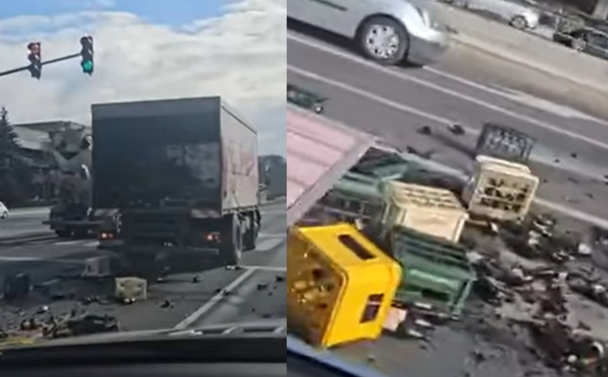 Nesvakidašnja situacija u Sarajevu: Iz kamiona ispale gajbe, boce piva se razbile na cesti