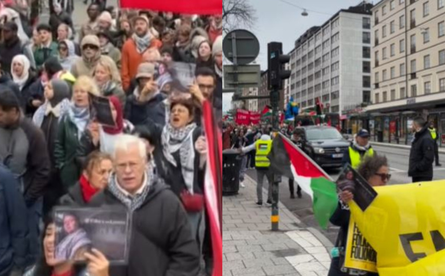 Emotivne scene iz Stockholma: Održani protesti u znak solidarnosti s Palestinom