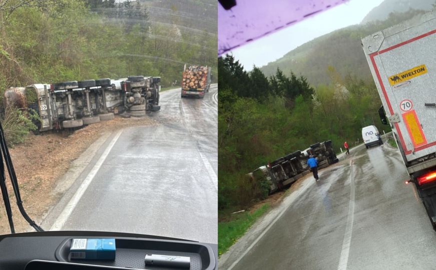 Nesreća u BiH: Prevrnulo se teretno vozilo, saobraćaj obustavljen