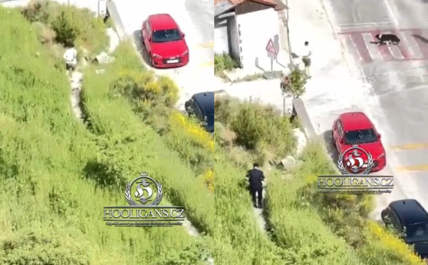 Hit snimak iz Splita: Navijač s lisicama na rukama bježi policajcu