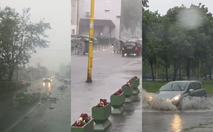 Pogledajte snimak: Snažno nevrijeme u Tuzli, ulice pod vodom