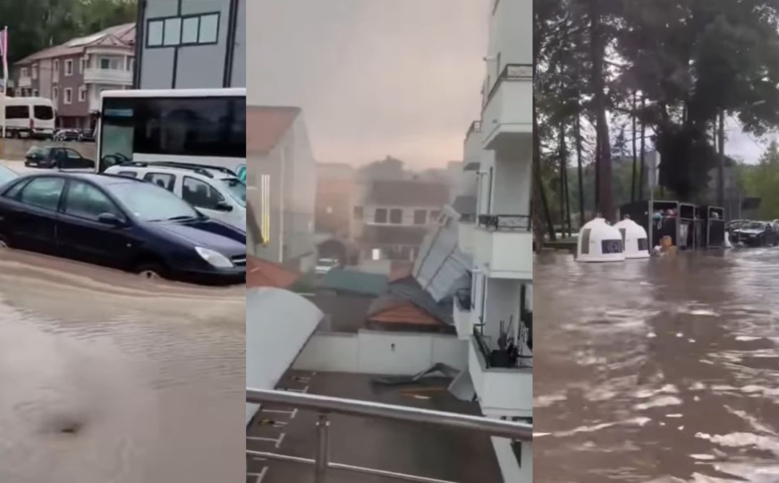 Zabrinjavajući prizori nevremena u Srbiji: Poplavljeni putevi, vjetar nosi krovove, ljudi u panici