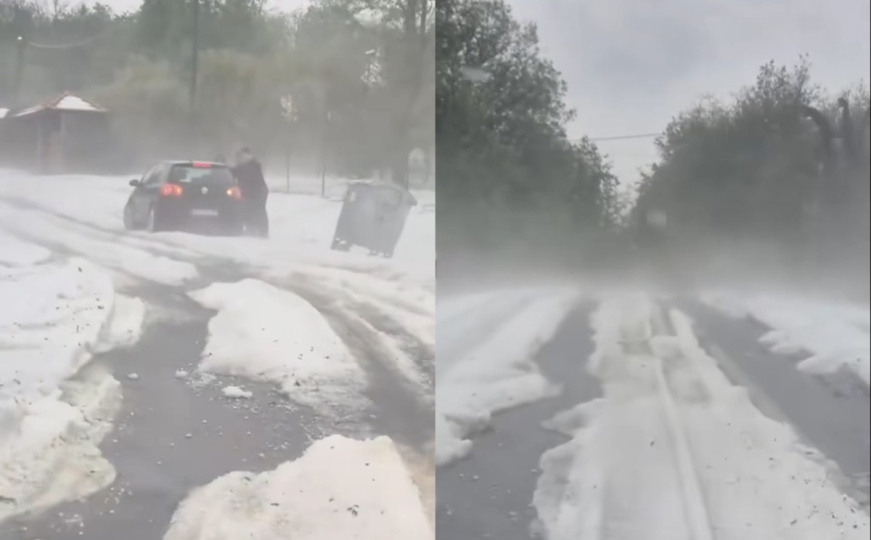 Prizori kao iz januara: Snažno nevrijeme pogodilo Srbiju, led prekrio ulice kao da je snijeg