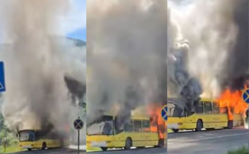 Vatra zahvatila cijelo vozilo: Izgorio GRAS-ov autobus u Blažuju