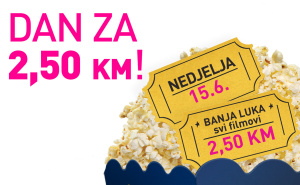 Filmska nedjelja za pamćenje: Ulaznice u CineStaru Banja Luka po samo 2,50 KM!