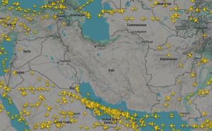 Ovako trenutno izgleda zračni prostor iznad Irana i Iraka