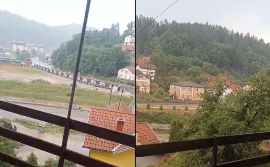 Grmi, sijeva, voda teče ulicama: Nevrijeme pogodilo Olovo usred paklenih vrućina