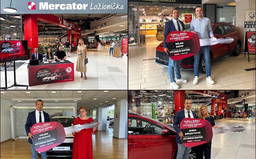 Tri automobila Hyundai Bayon dobili svoje vlasnike - završena nagradna igra Konzuma i Mercatora