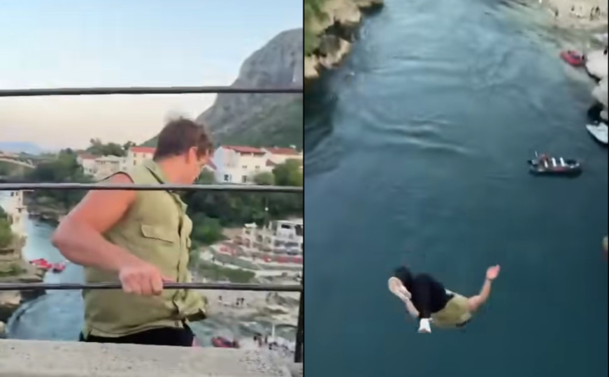 Novi snimak skoka sa Starog mosta koji je naljutio Mostarce: Moglo je užasno završiti