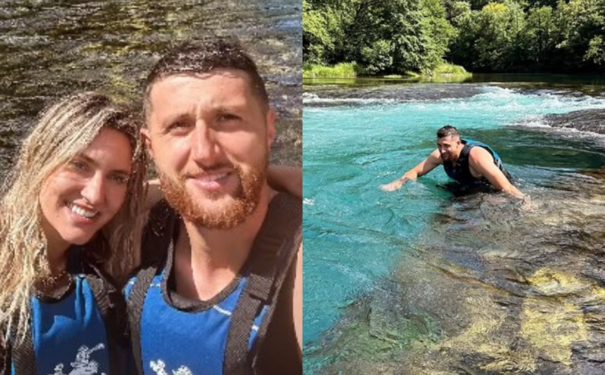 Jusuf Nurkić sa suprugom Eminom uživa na Uni: "Kakva je voda? Taman!"