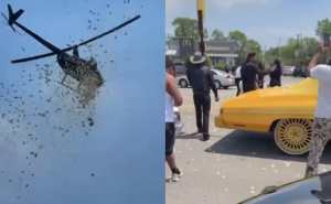 Nevjerovatan snimak: Iz helikoptera bačena hrpa novca na ulicu, ljudi gledali u čudu
