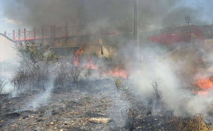 Veliki požar u blizini stadiona Veleža: Vatrogasci na terenu