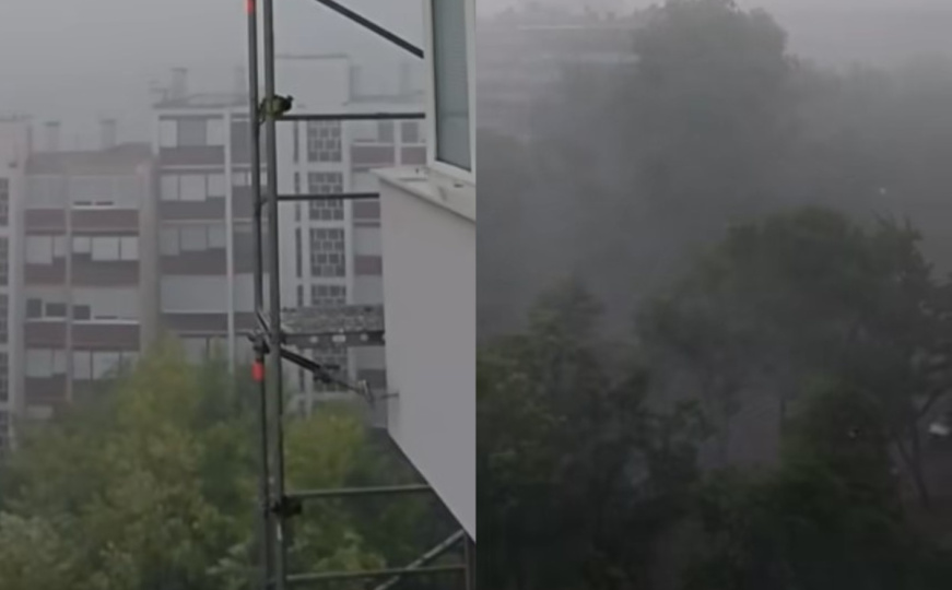 Veliko nevrijeme pogodilo Zagreb: Lete kontejneri i stolice, temperatura drastično pala