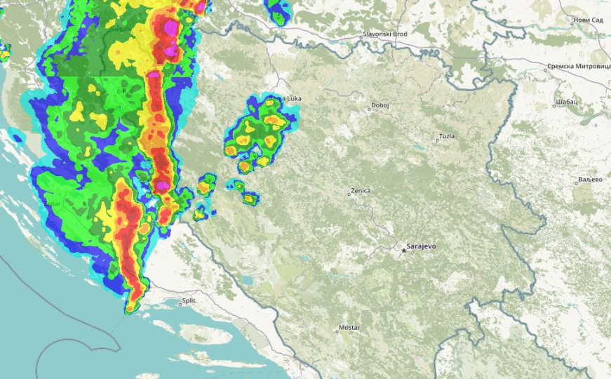 Pratite kretanje oluje: Nevrijeme već stiglo u BiH, objavljen snimak iz Krajine