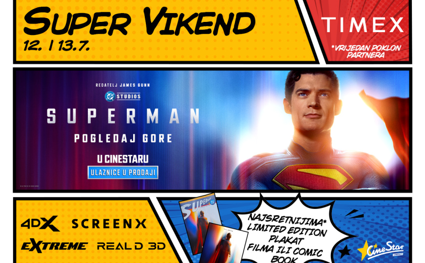 Superman se vraća, a CineStar ga dočekuje uz Super Vikend, poklone i vrhunske kino formate