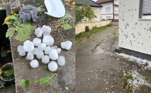 Snažan grad zahvatio Brčko: Led veličine oraha oštetio krovove, fasade, automobile...