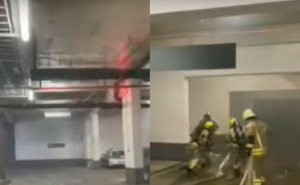 Pojavio se snimak: Gorio skupocjeni automobil u garaži Sarajevo Towera