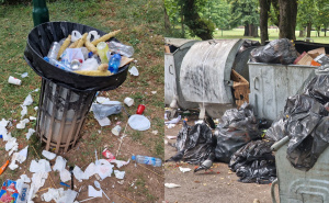 Narušena slika Sarajeva: Poznati park se guši u smeću, otpad razbacan po ulici