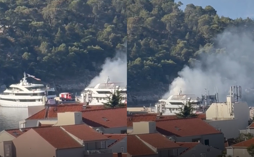 Požar na brodu u Makarskoj: Dvije osobe povrijeđene