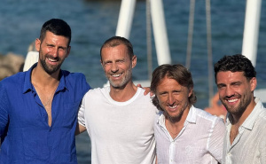 Sportska elita na Korčuli: Đoković u društvu hrvatskih zvijezda i prvog čovjeka UEFA-e
