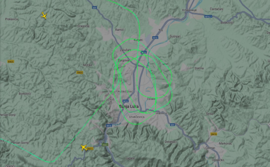 EUFOR-ov avion ponovo kružio iznad Banje Luke