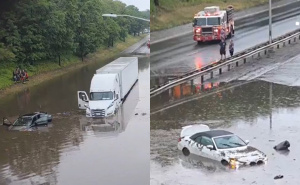 Vanredno stanje u New Yorku zbog obilnih kiša: Vozila potopljena na autoputu