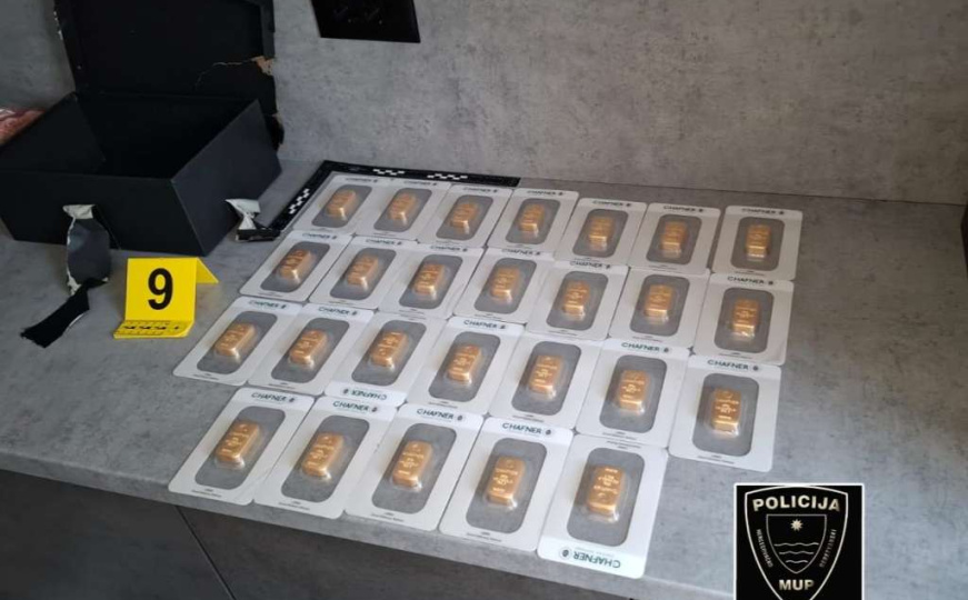 Policija u BiH zaplijenila 26 poluga zlata, drogu i novac: Uhapšeni državljani Njemačke