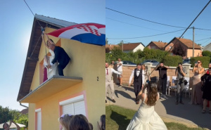Ako ste mislili da ste sve vidjeli: Mlada u vjenčanici zip lineom 'sletjela' s balkona