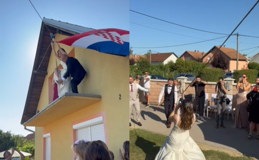 Ako ste mislili da ste sve vidjeli: Mlada u vjenčanici zip lineom 'sletjela' s balkona