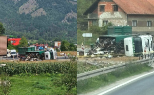 Prevrnuo se kamion kod Žepča: Povrijeđena jedna osoba