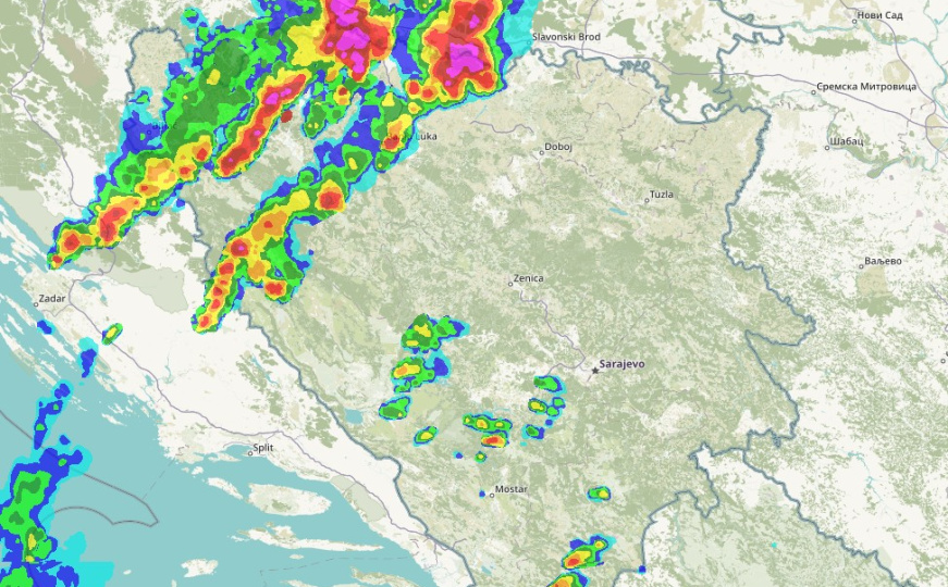 Pratite kretanje oluje uživo: Veliko nevrijeme stiže u BiH, FHMZ izdao upozorenje