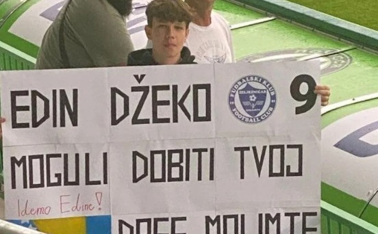 Edin Džeko dobio posebnu podršku s tribina: Dječak mu poslao poruku uz grb Željezničara