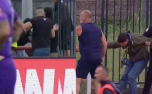 Divljački napad navijača Sloge: Utrčali na teren i pretukli fotografa Željezničara