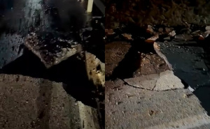 Posljedice nevremena: Napukla cesta zbog udara groma