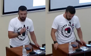 Jasmin Pandur na sjednicu Gradskog vijeća Mostar došao u majici "Free Gaza"